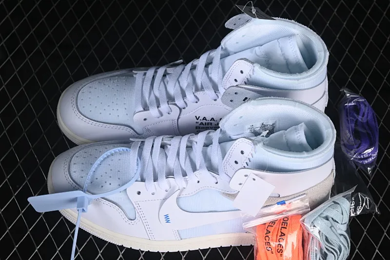 All categories Air Jordan Jordan series basketball shoes Air Jordan 1 High LW version Off White x Air Jordan OW AJ1 Joe 1 joint white high-top basketball shoes AA3834-100